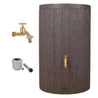 REGENTONNEN Komplett-Set 230 L braun inkl. Messing-Auslaufhahn und Fallrohranschluss - Braun, Kunststoff (57/93/59cm) - GARANTIA