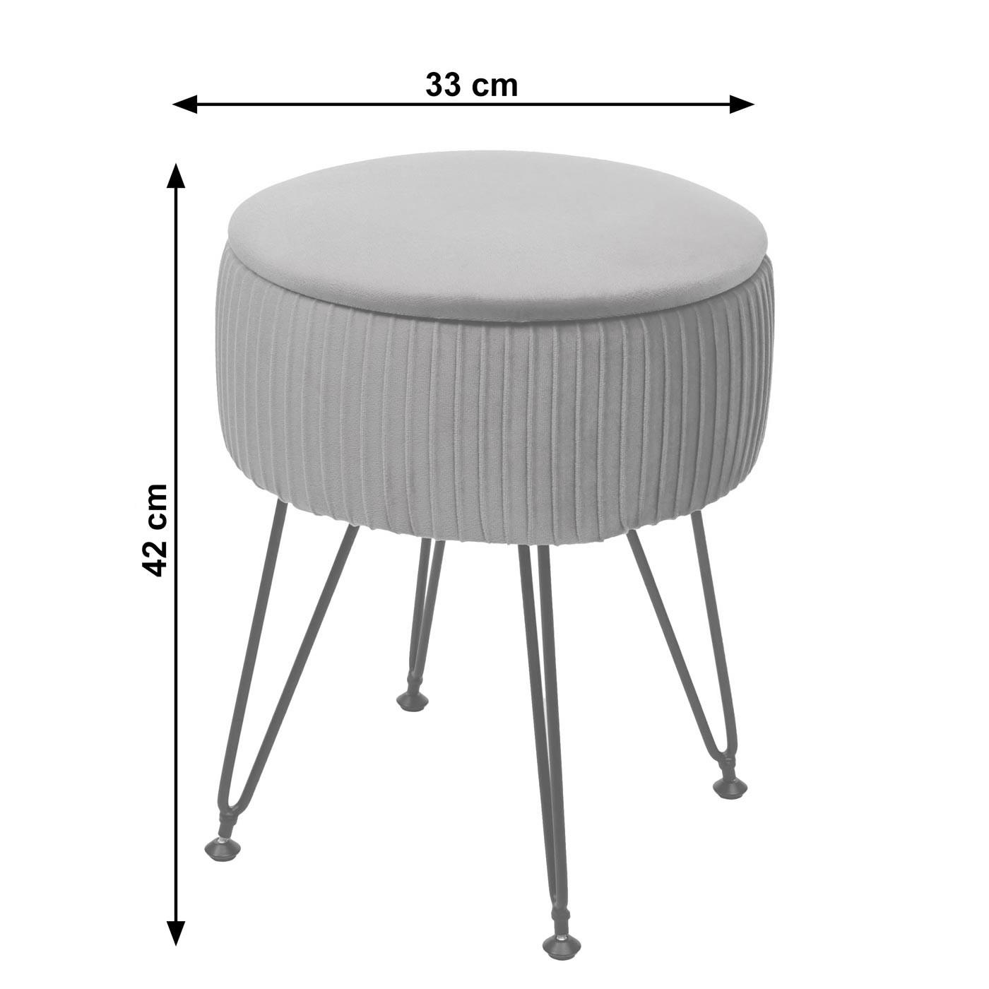 Thumbnail - MCW Sitzhocker, Altrosa, Schwarz, Textil, 33x42x33 cm, Wohnzimmer, Hocker, Sitzhocker