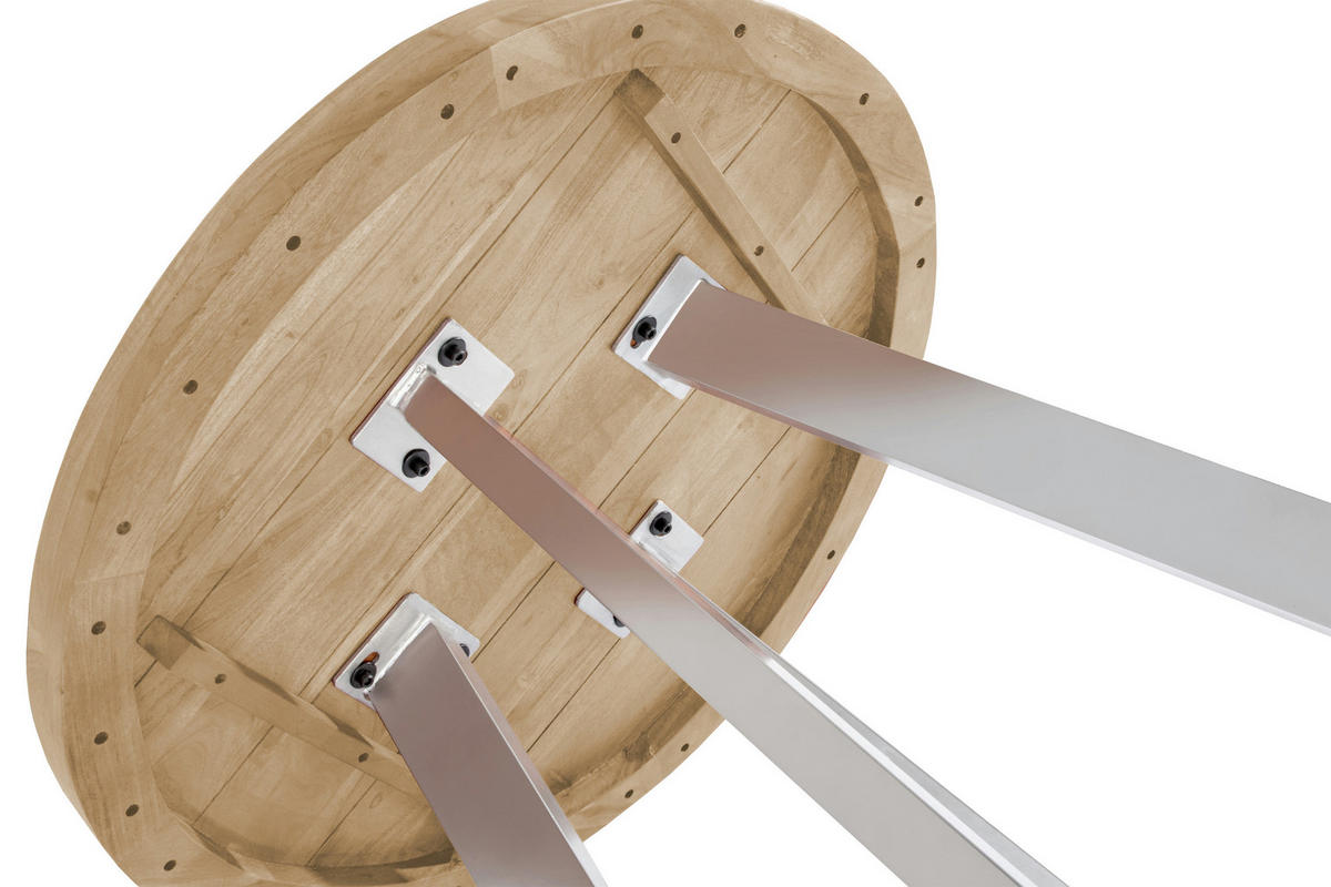 ESSTISCH SOPHIA - Beige/Silberfarben, Holz/Metall (100/100/78cm) - SAM