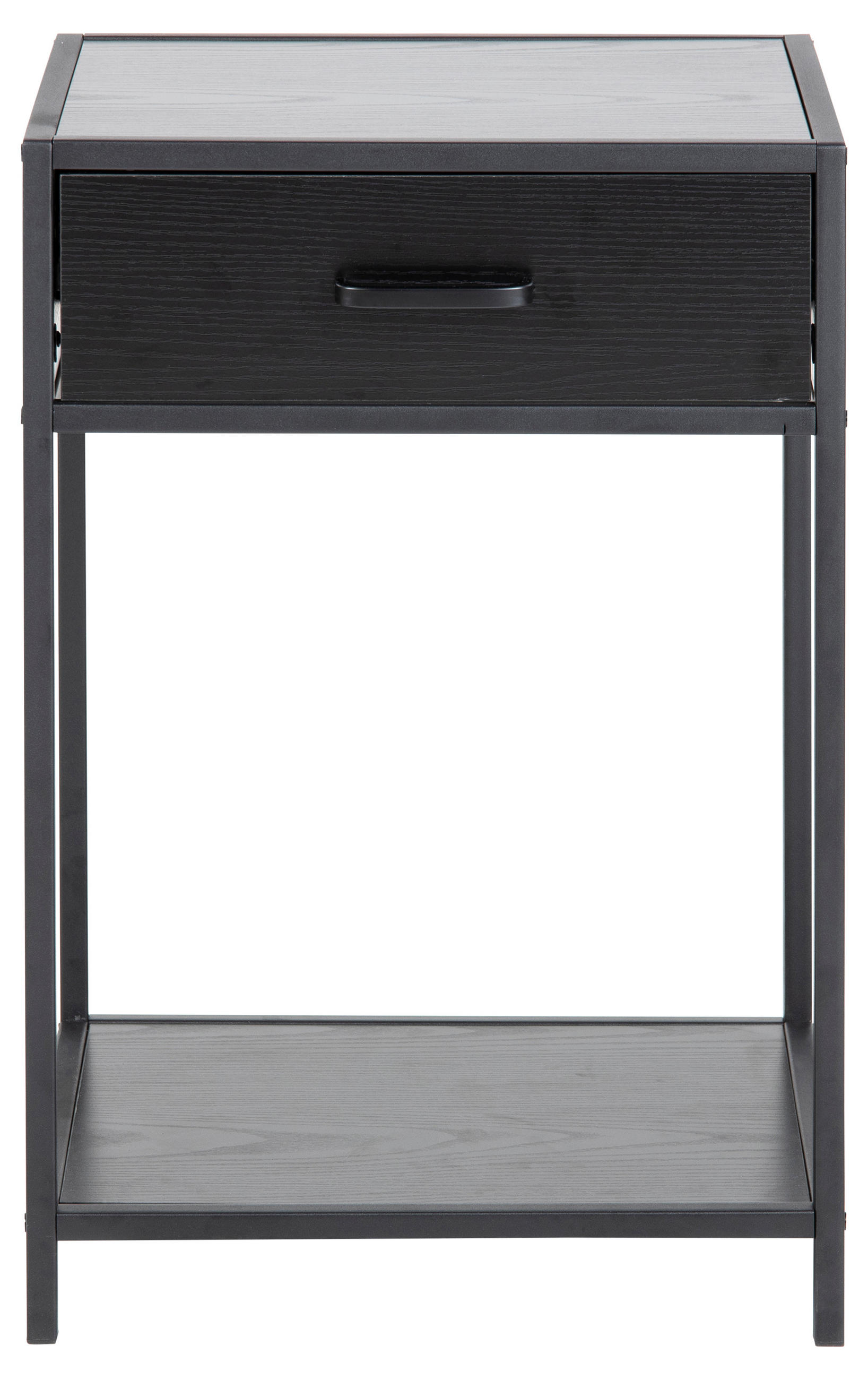 NACHTSCHRANK Schwarz - Dunkelgrau, Holzwerkstoff (42/63/35cm) - ebuy24