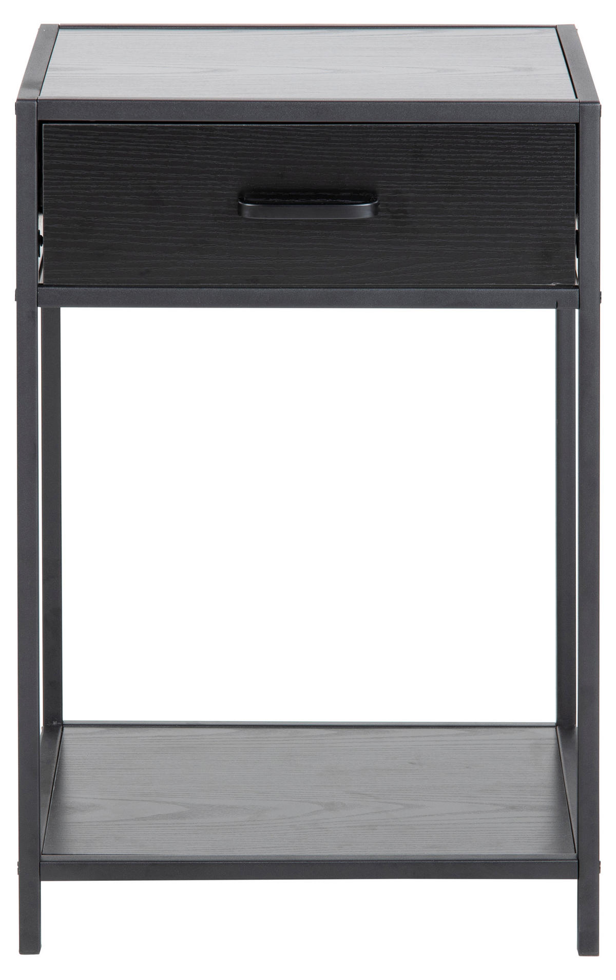 NACHTSCHRANK Schwarz - Dunkelgrau, Holzwerkstoff (42/63/35cm) - ebuy24