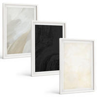 BILDER SET 3er Set - 40x60 cm Weißer Rahmen - Strukturen schattieren Minimalismus - Weiß, Kunststoff (40/60cm) - TULUP