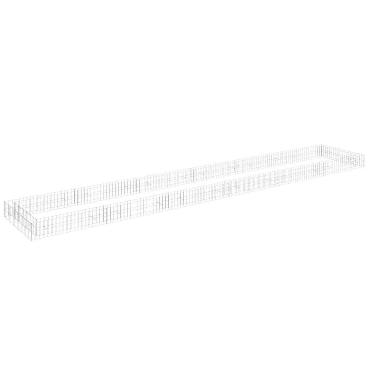 GABIONEN-HOCHBEET Verzinkter Stahl 600x100x20 cm - Silberfarben, Metall (600/20/100cm) - furnicato