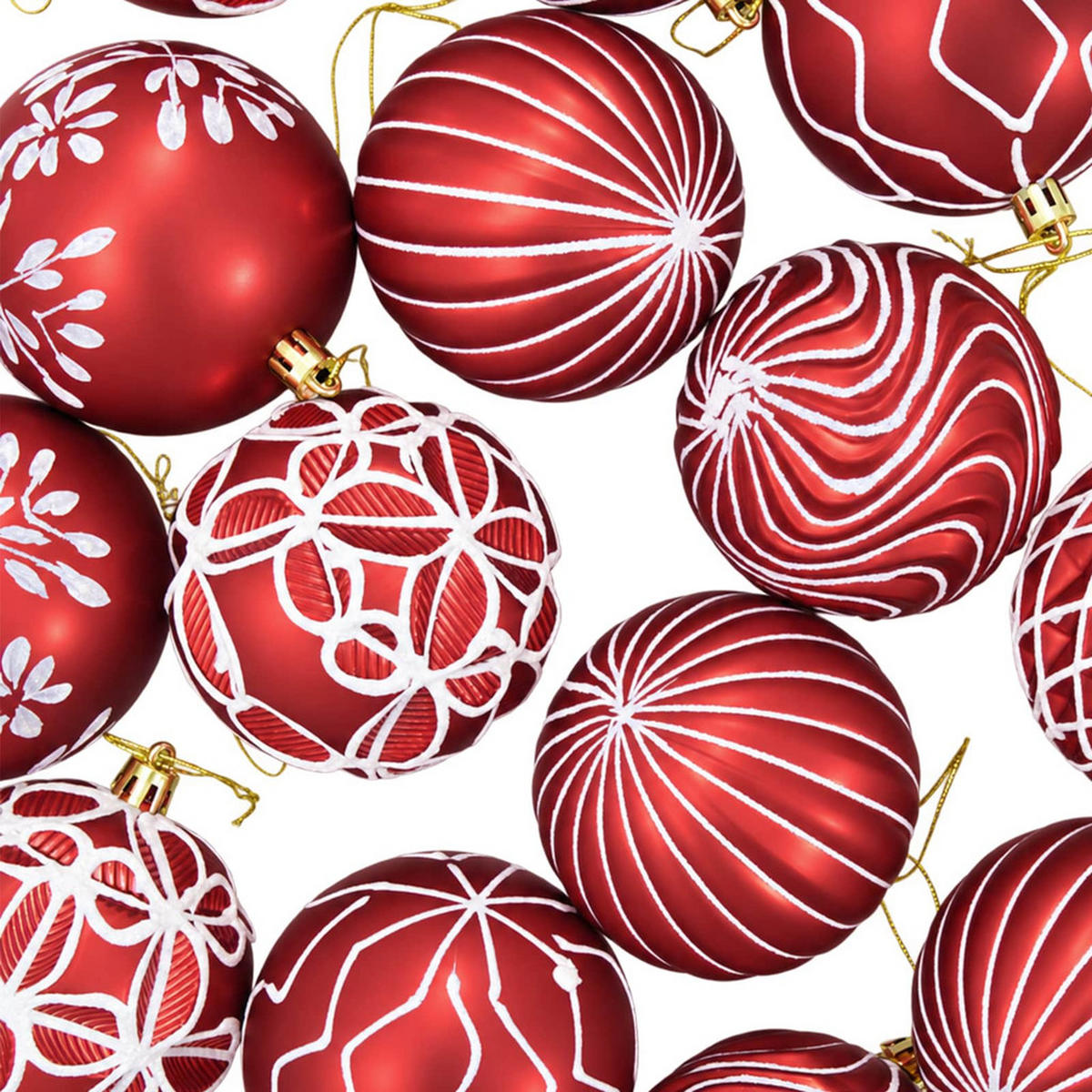 WEIHNACHTSKUGELSET XL 18 -teilig 8 cm Rot Polystyrol - Rot, Kunststoff (8/8/8cm) - vidaXL