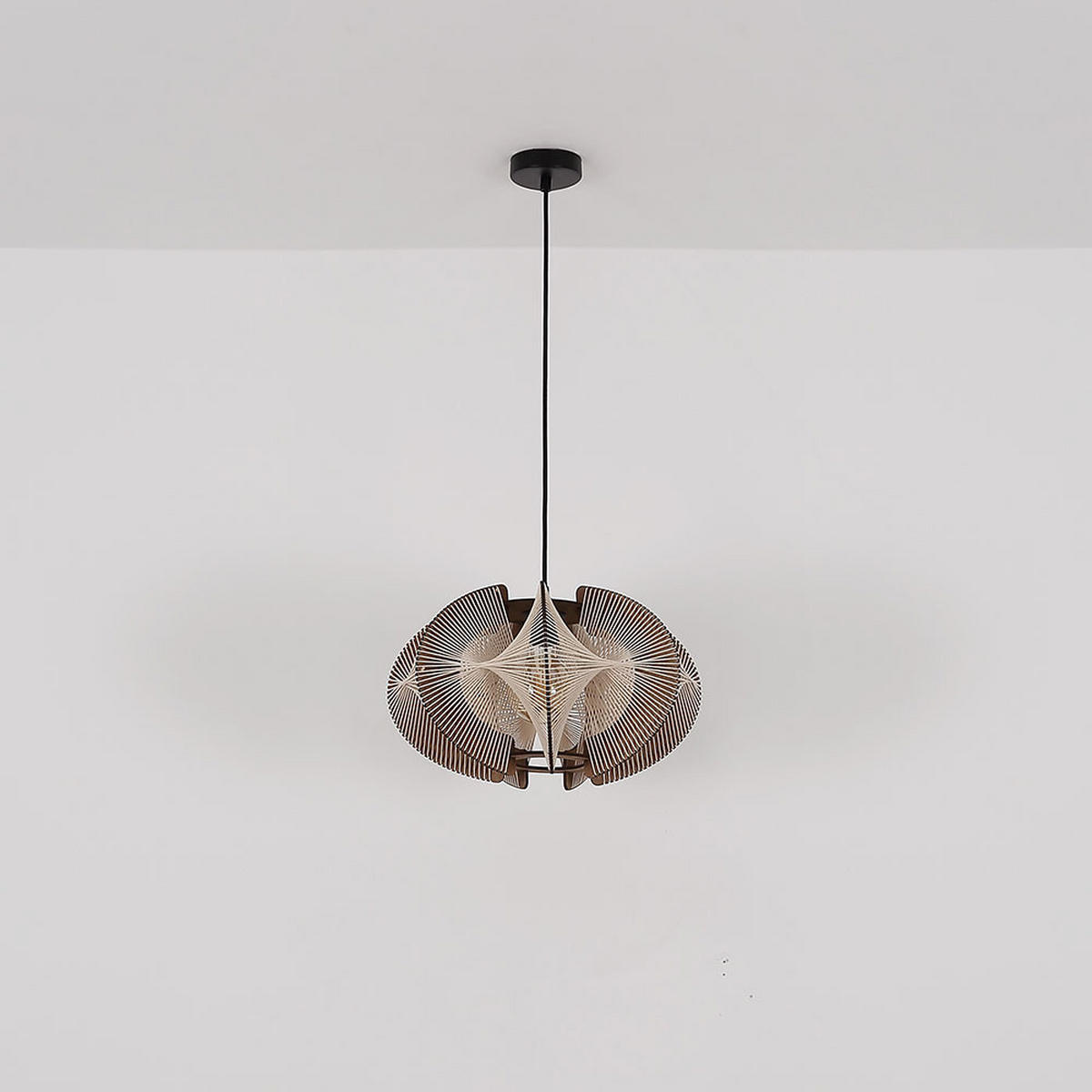 HÄNGELEUCHTE MDF Braun Naturfarben - Braun, Holz (44/44/150cm) - Nowa