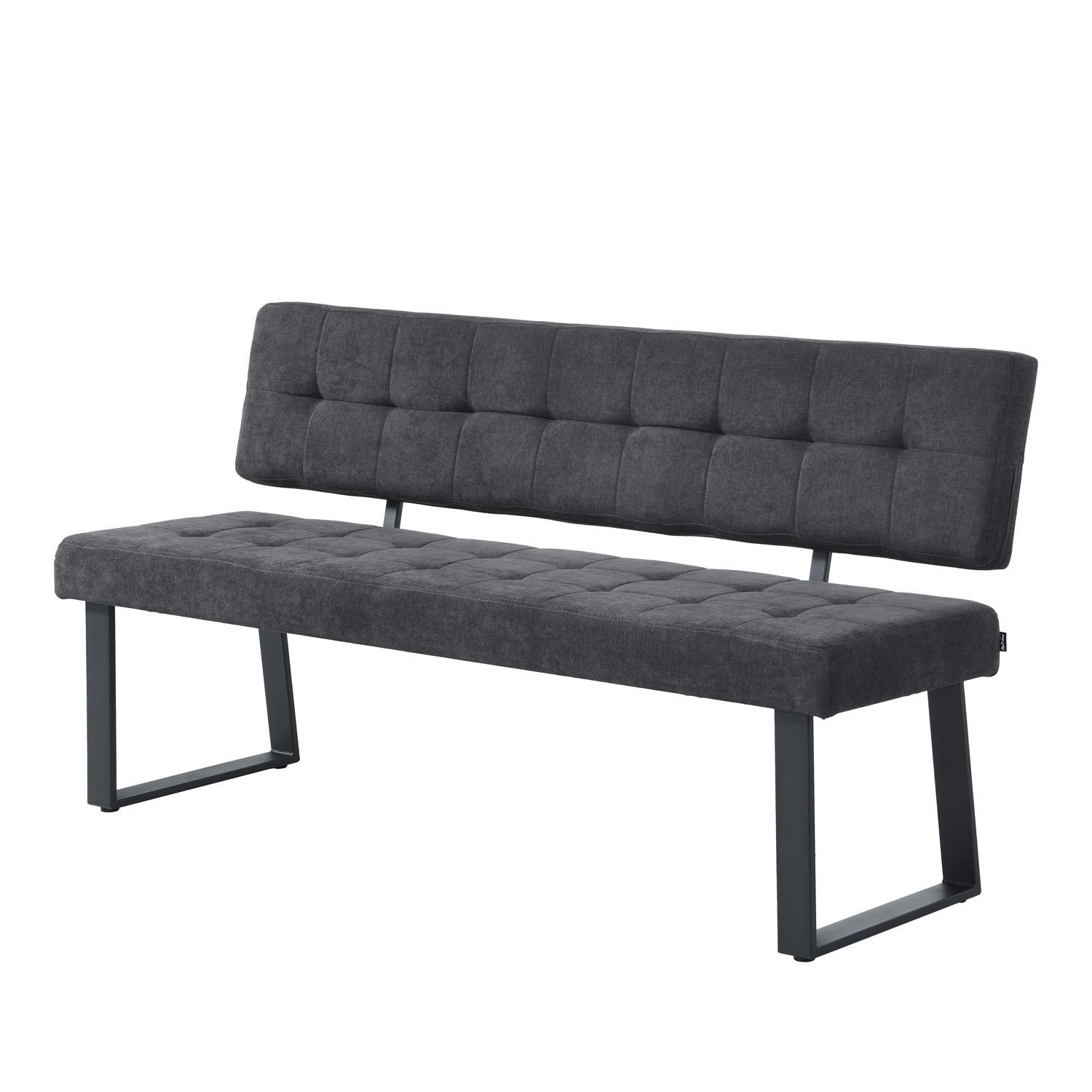 SITZBANK SIGFRID - Anthrazit, Textil/Metall (160/86/56cm) - B&D Home
