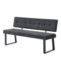 SITZBANK SIGFRID - Anthrazit, Textil/Metall (160/86/56cm) - B&D Home