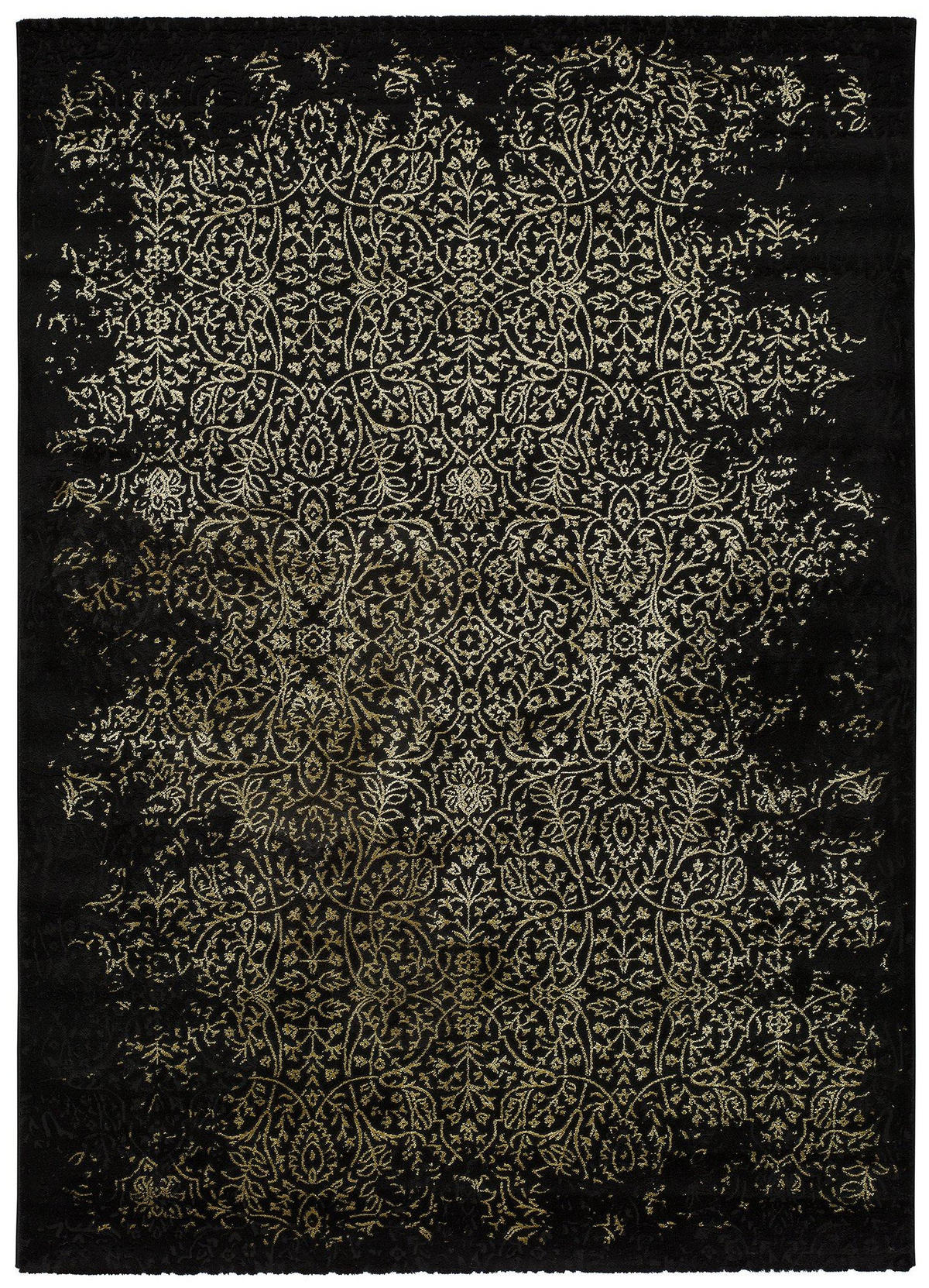 WEBTEPPICH Schwarz Gold 120/170 cm - Goldfarben/Schwarz, Naturmaterialien/Textil (120/170cm) - Atticgo