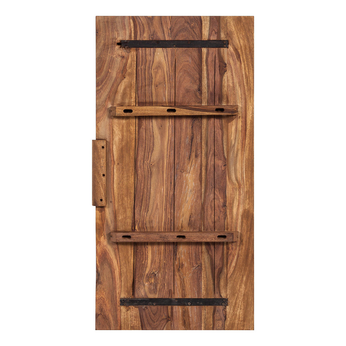 ANSTECKPLATTEN - Sheesham massiv, 2er-Set - Sheeshamfarben, Holz (45/90/5cm) - home24