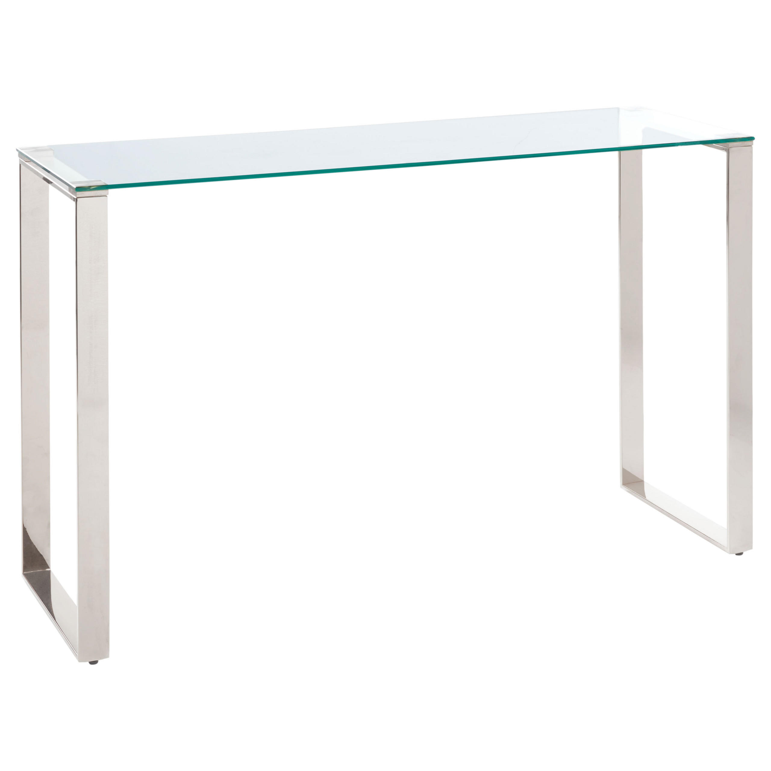 KONSOLENTISCH mit Glasplatte Silber Tilon - Transparent/Silberfarben, Glas (40/120/75cm) - Beliani