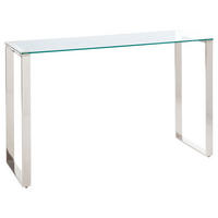 KONSOLENTISCH mit Glasplatte Silber Tilon - Transparent/Silberfarben, Glas (40/120/75cm) - Beliani