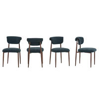 STUHL-SET DE-36452 4 Stück mit gebogener Rückenlehne Schwarz - Schwarz, Metall (58.5/83/48cm) - ComfortXL