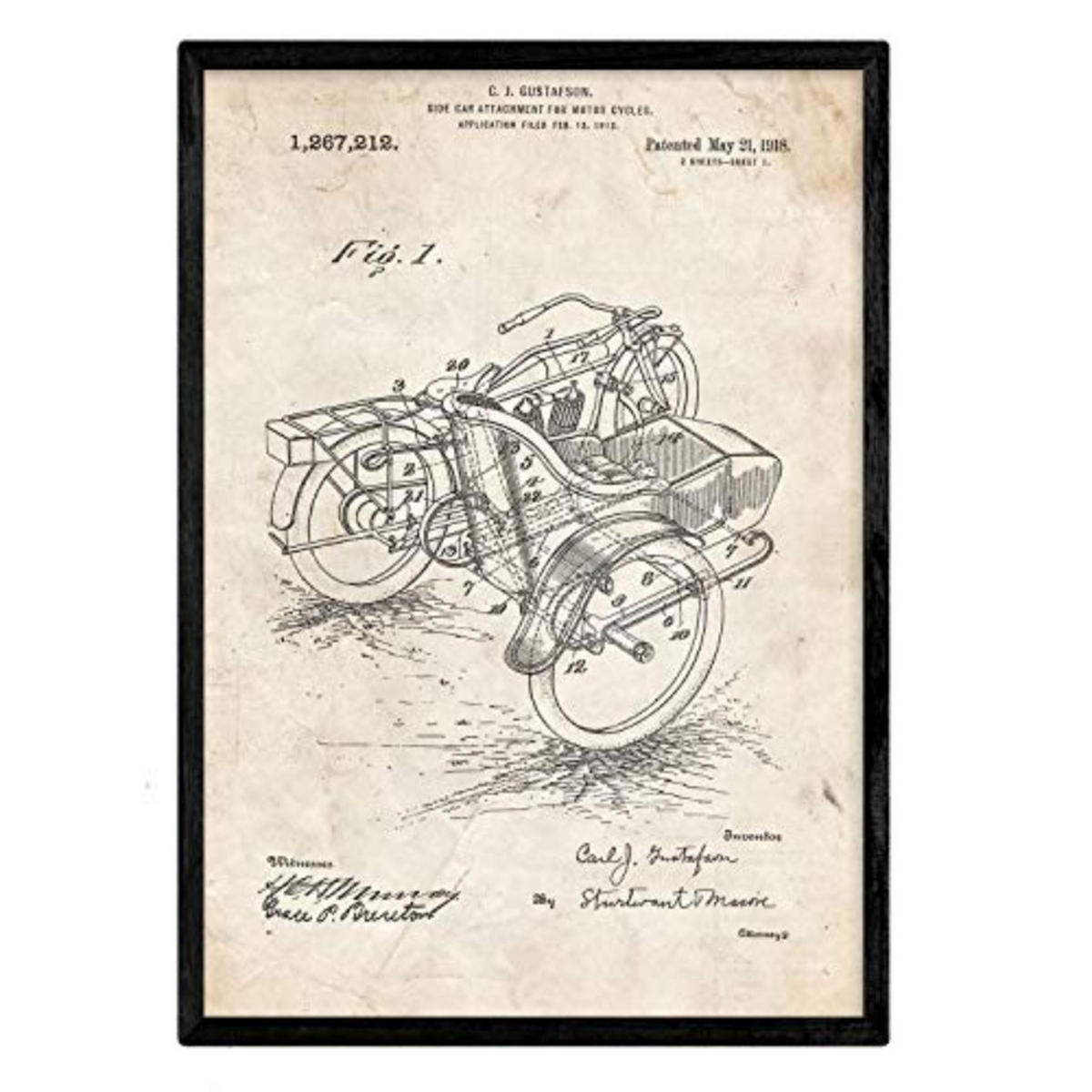 POSTER Beiwagen Patent A3 Rahmenlos - Klar, Papier (29.7/5/42cm) - Nacnic