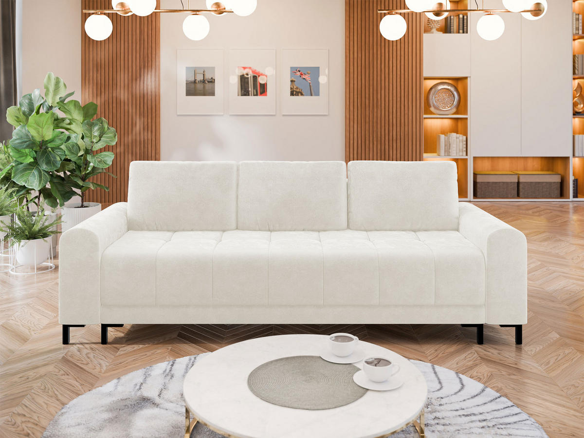SCHLAFSOFA Aris - Creme/Schwarz, Holz/Textil (238/92/95cm) - MIRJAN24