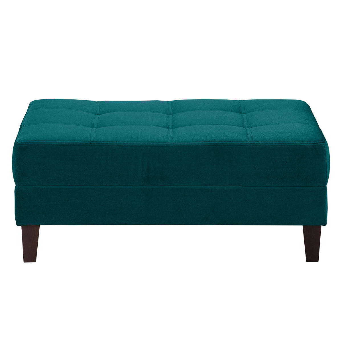 ECKSOFA mit Ottomane - Samt - Türkis, Textil (254/165cm) - home24