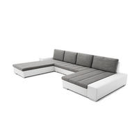 WOHNLANDSCHAFT VERONA U-Form mit Schlaffunktion, Bettkasten und Wellenfederung – Großzügiges Ecksofa 387 cm - Weiß, Kunststoff (387/85/213cm) - Wohnideebilder