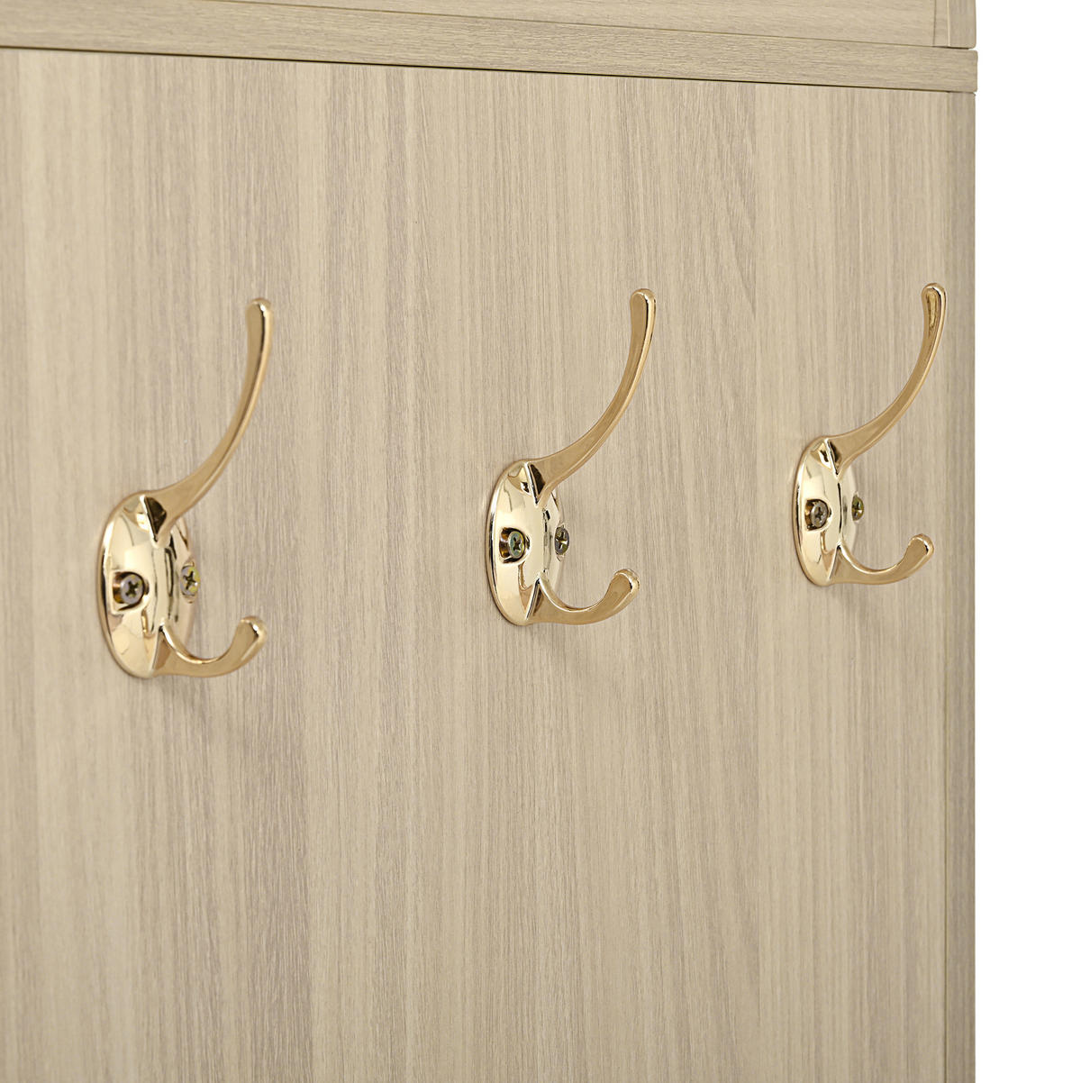 KOMMODE aus MDF 80x40x180cm in Eiche mit Rattantür & Haken - Eichefarben, Holzwerkstoff (80/180/40cm) - Modfu