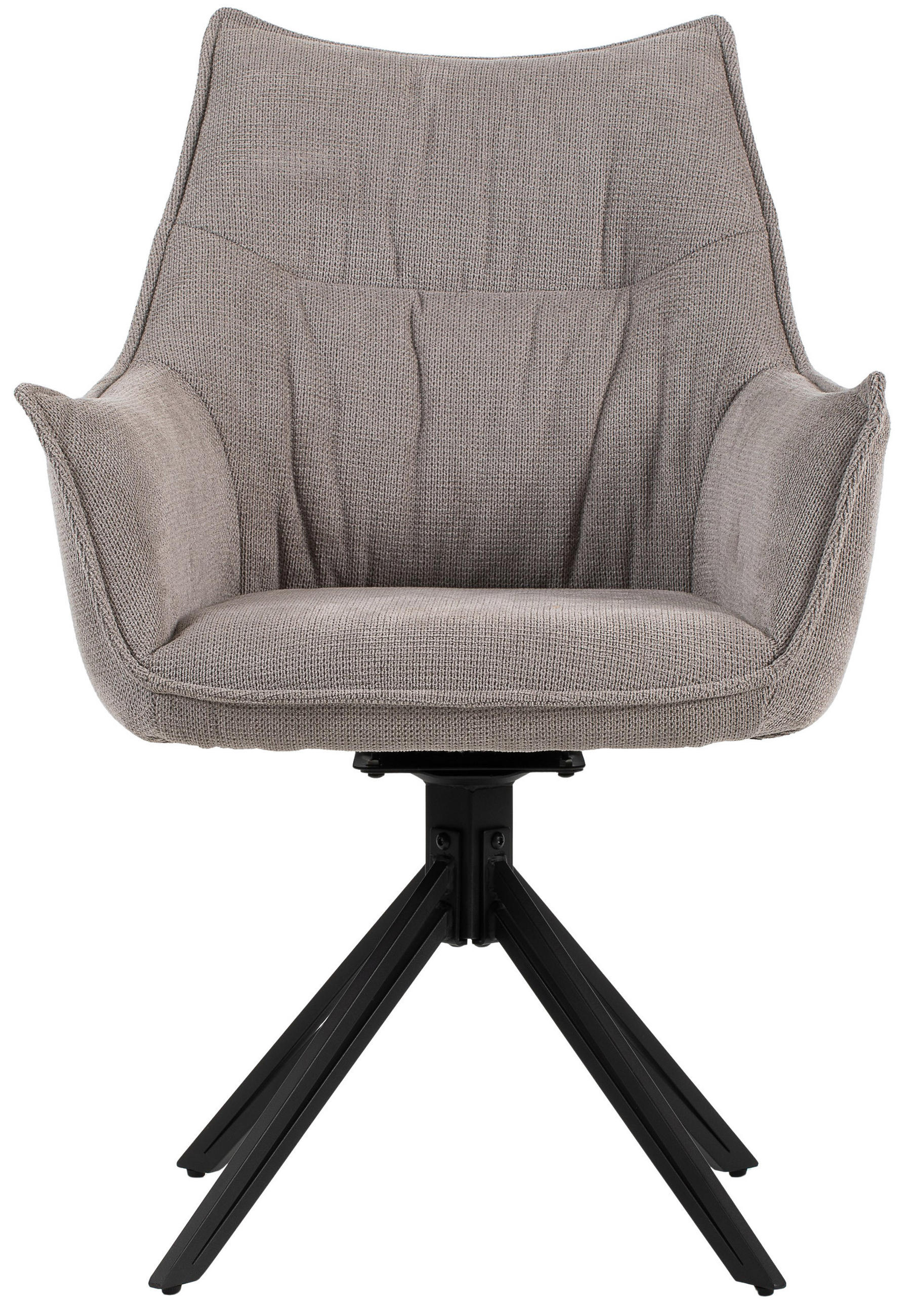 ESSZIMMERSTUHL 4-er Set Ginosa hellgrau drehbar - Beige/Hellgrau, Textil/Metall (62/90/66cm) - Mr. Deko