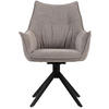 ESSZIMMERSTUHL Ginosa hellgrau drehbar - Hellgrau/Schwarz, Textil/Metall (62/90/66cm) - Mr. Deko