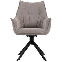 ESSZIMMERSTUHL Ginosa hellgrau drehbar - Hellgrau/Schwarz, Textil/Metall (62/90/66cm) - Mr. Deko