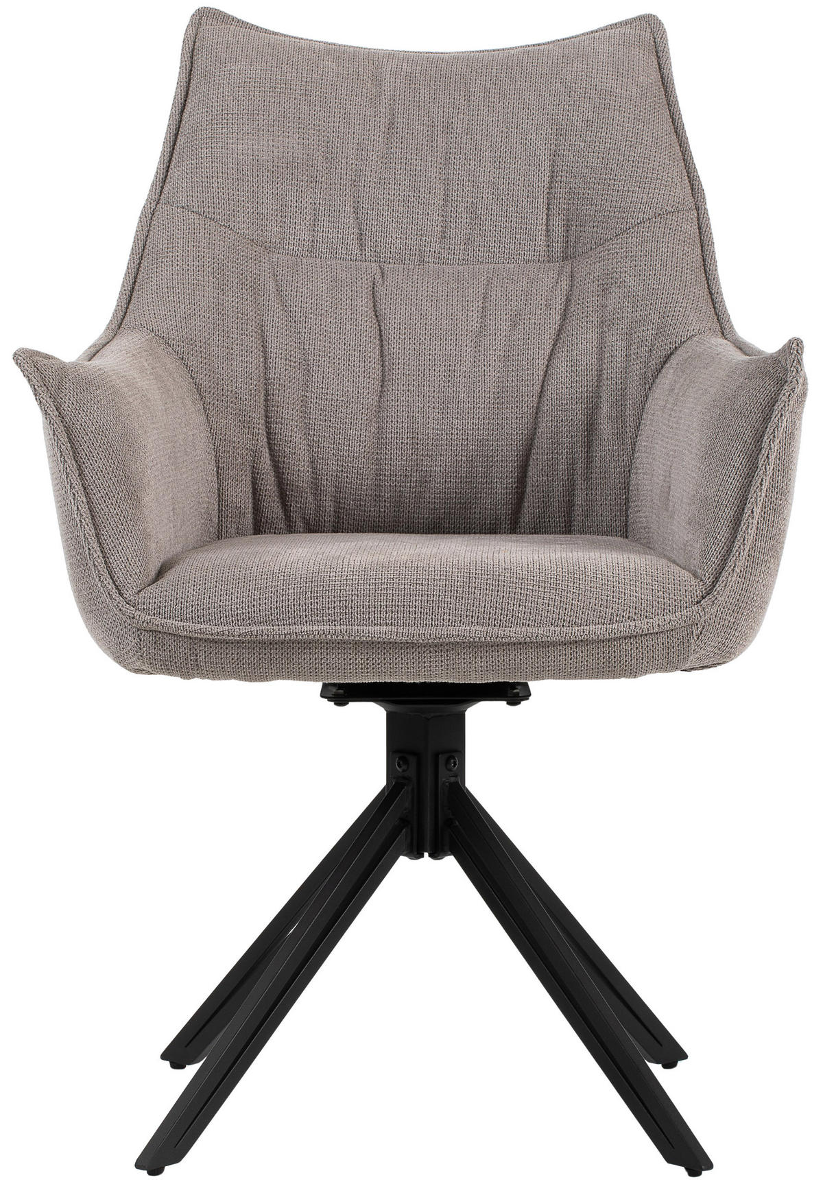 ESSZIMMERSTUHL 2-er Set Ginosa hellgrau drehbar - Beige/Hellgrau, Textil/Metall (62/90/66cm) - Mr. Deko