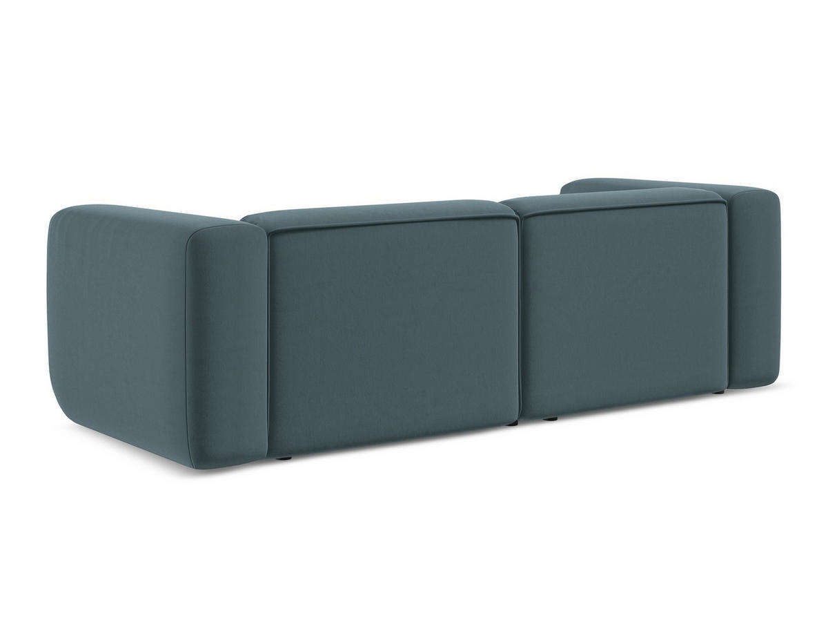 3-SITZER SOFA Samt Stoff Blau - Blau/Petrol, Kunststoff/Textil (228/70/89cm) - Makamii