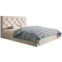 BETT Beige SIM 4 Gepolstert 180x200 cm - Beige/Goldfarben, Kunststoff/Textil (180/200cm) - Sepro Meble
