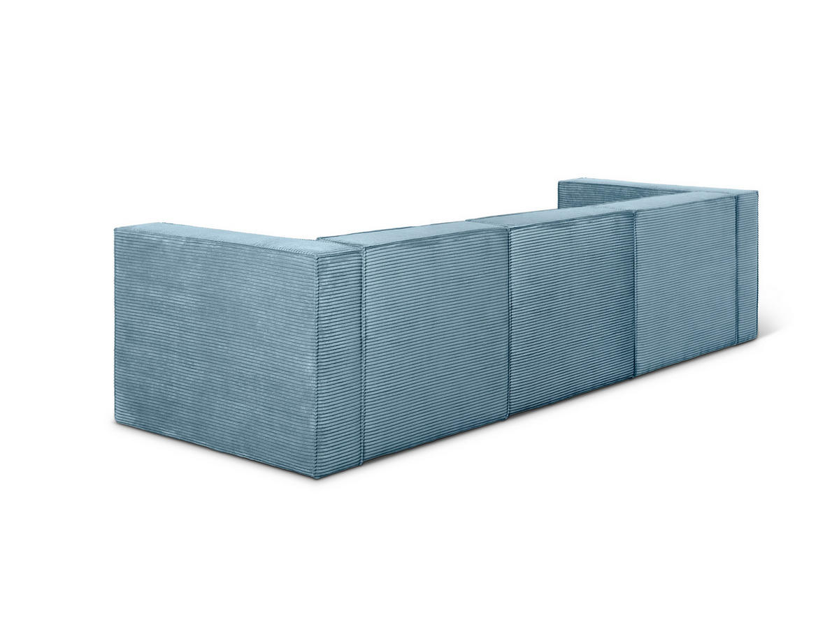 3-SITZER-SOFA Chaiselongue bezogen blauem Cordcornish-nicht modular-Samt HARPER - Blau, Textil (100/65/280cm) - RNT By Really Nice Things