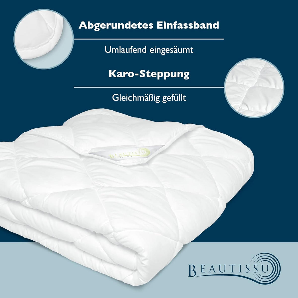 BETTDECKE BeauNuit MD 200/200 cm Mono - Weiß, Textil (200/200cm) - Beautissu 