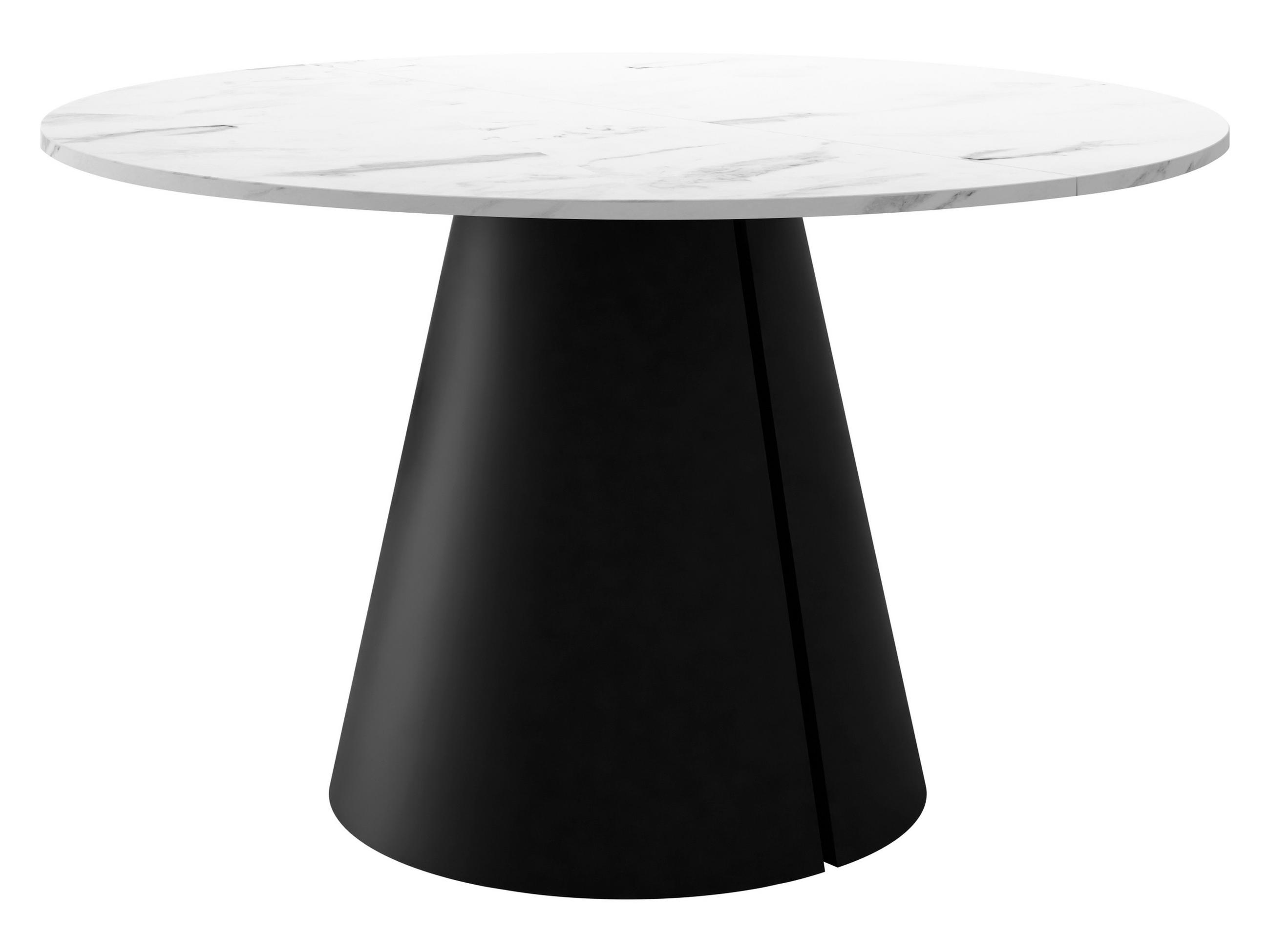 ESSTISCH Calma 120 - Schwarz/Weiß, Holzwerkstoff/Metall (120/120/76cm) - MIRJAN24