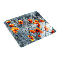 GLASPLATTE 60x52 cm Mohnfeld - Orange, Glas (60/0.4/52cm) - TULUP
