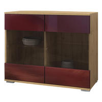 KOMMODE Bari Bordeaux Hochglanz - Bordeaux, Holzwerkstoff (92.5/75.5/35cm) - Vladon