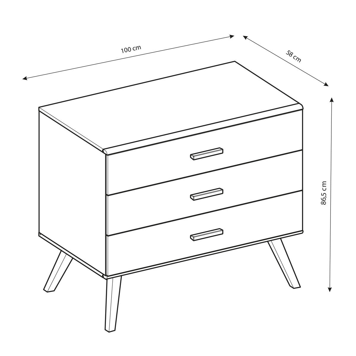 DĚTSKÁ KOMODA Nautis bílá - bílá, kompozitní dřevo (100/86.5/58cm) - Petits-meubles
