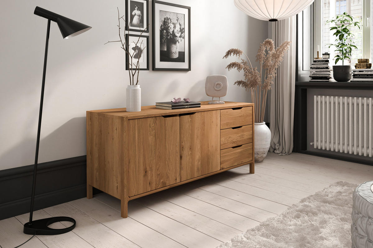 KOMMODE PAUL Wildeiche - Wildeiche, Holz (140/64/50cm) - byoak