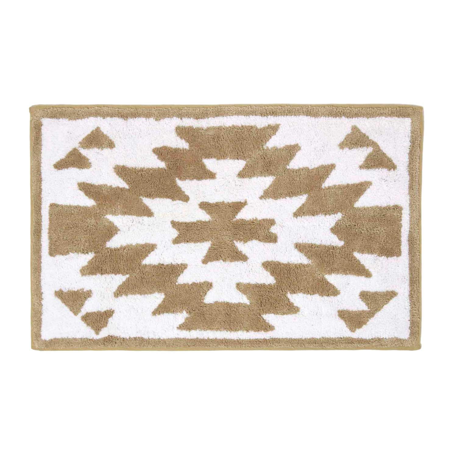 BADEMATTE 50/80 cm Ethno-Muster, Baumwolle - Beige, Textil (50/80cm) - Homescapes