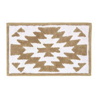 BADEMATTE 50/80 cm Ethno-Muster, Baumwolle - Beige, Textil (50/80cm) - Homescapes