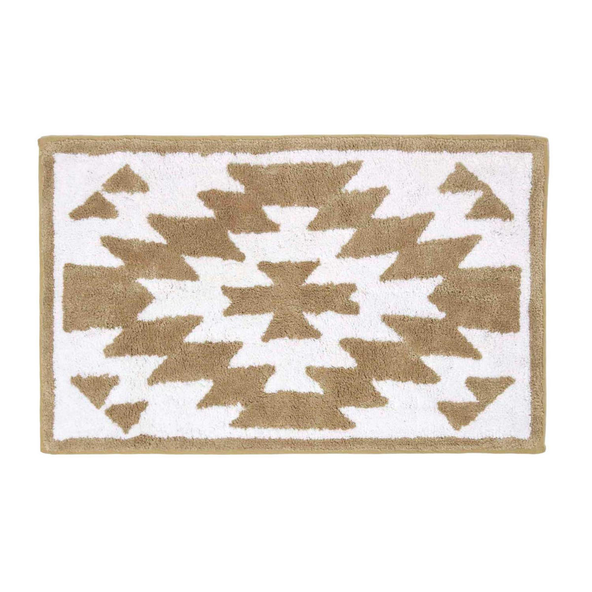 BADEMATTE 50/80 cm Ethno-Muster, Baumwolle - Beige, Textil (50/80cm) - Homescapes