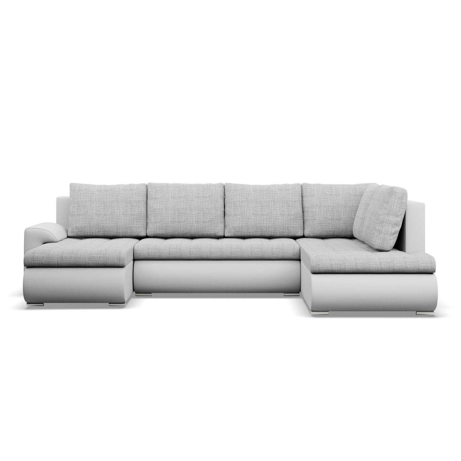 U-SOFA MIT SCHLAFFUNKTION FORESTA, Grau + Grau - Hellgrau/Grau, Textil (300/89/200cm)