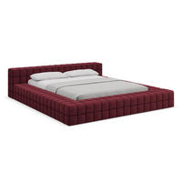 POLSTERBETT mit Lattenrost 220x260 Rot - Rot/Weinrot, Kunststoff/Textil (160/200cm) - Makamii