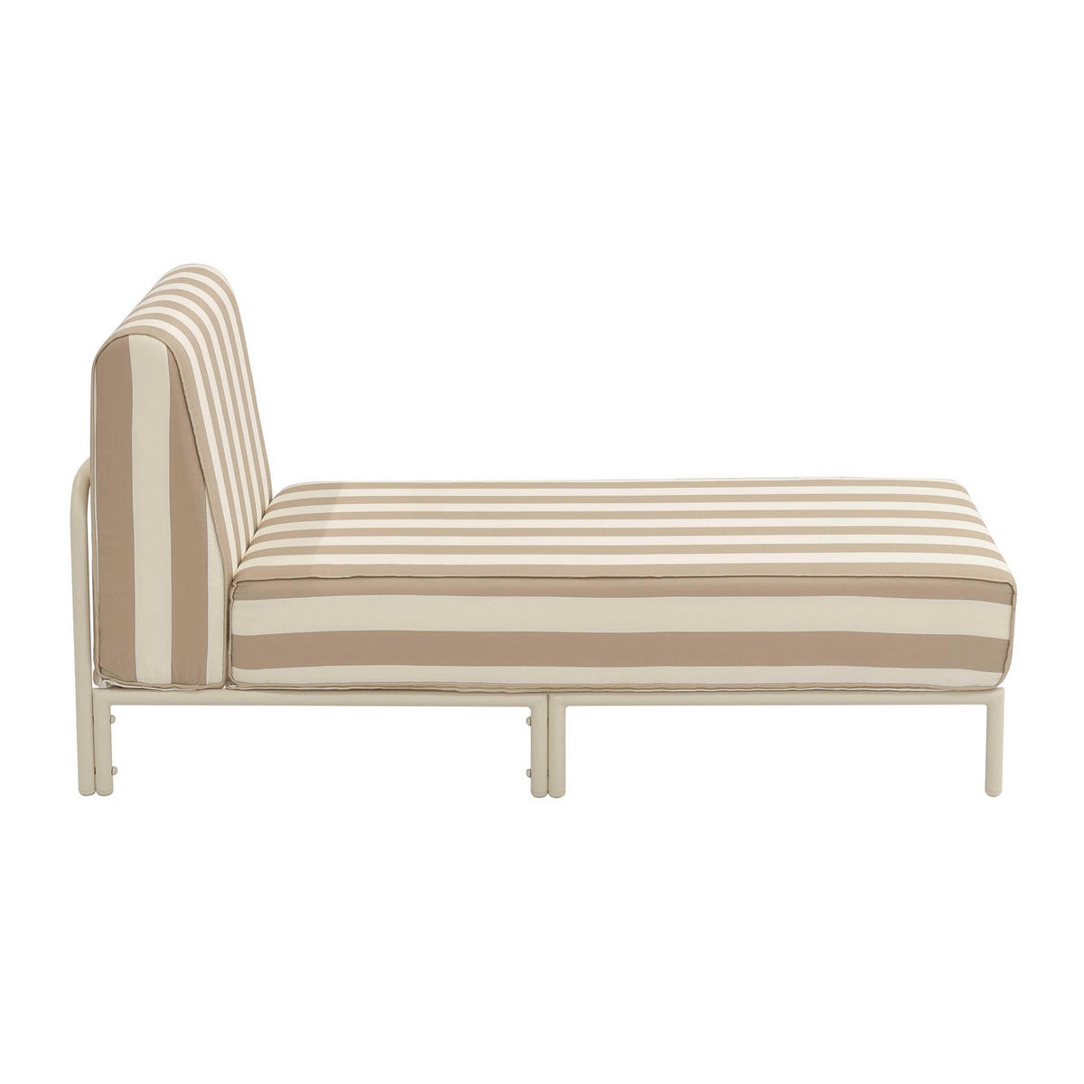 CHAISELONGUE, Beige - Beige, Metall (72/78/153cm) - Oviala