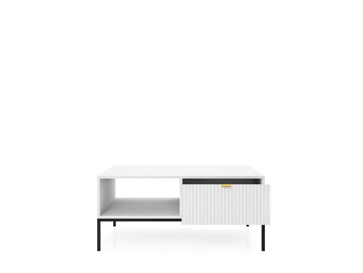 COUCHTISCH Font 104x46x68 cm - Modern Wohnzimmertisch Gefertigt aus Robuster Laminierter Spanplatte - Weiß - Weiß, Holzwerkstoff (46/104/68cm) - Chilly