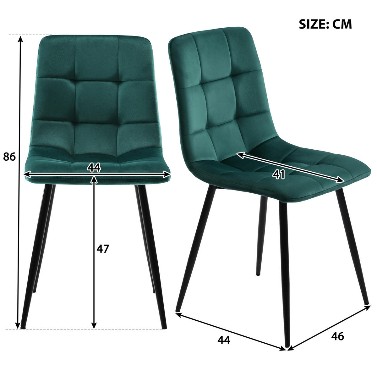ESSTISCH-SET mit 4 Stühlen 117 cm MDF Grün 5-tlg. - Grün, Metall (68/75/117cm) - Meubliv