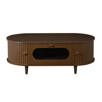 COUCHTISCH 100/50/36 cm Walnuss aus MDF mit Schublade und Rollladentüren - Nussbaumfarben, Holzwerkstoff (100/50/36cm) - OKWISH