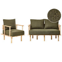 SADA POHOVEK 3-místná Bouclé Tmavě zelená Asker - tmavě zelená/zelená barva, textil (133/87/74cm) - Beliani