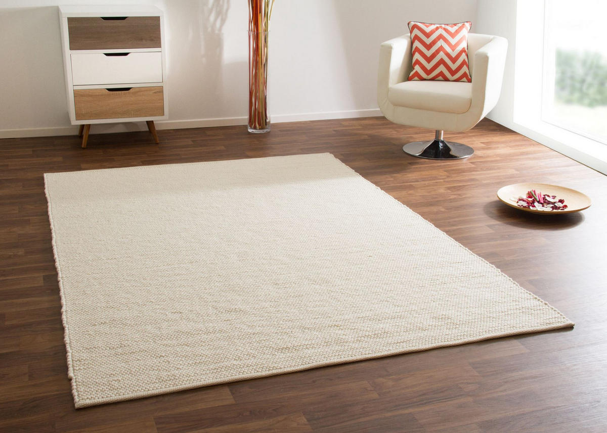 HANDWEBTEPPICH 250/250 cm Gabun - Creme, Naturmaterialien (250/340cm) - Steffensmeier