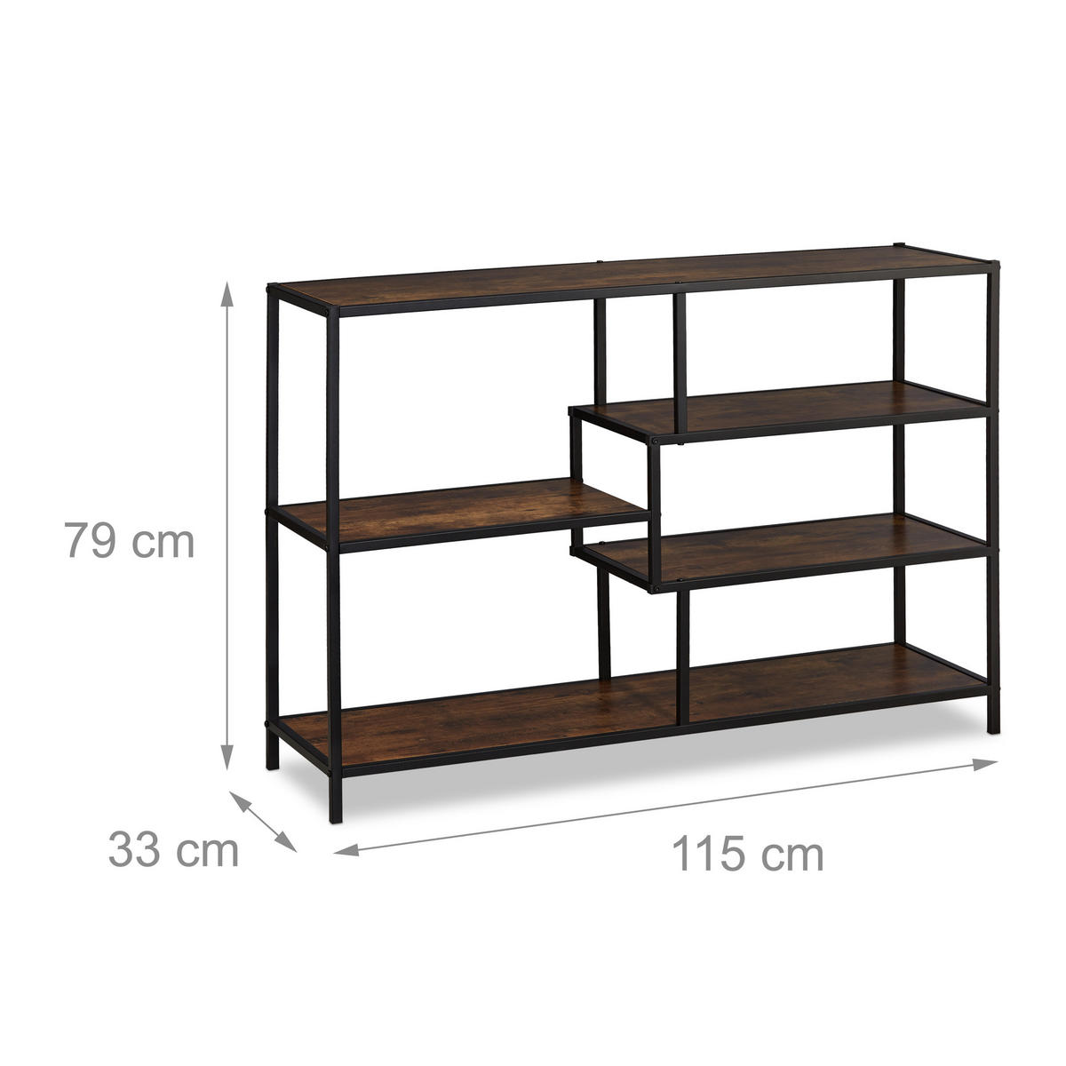 REGAL - Multicolor, Holzwerkstoff/Metall (115/79/33cm) - Relaxdays