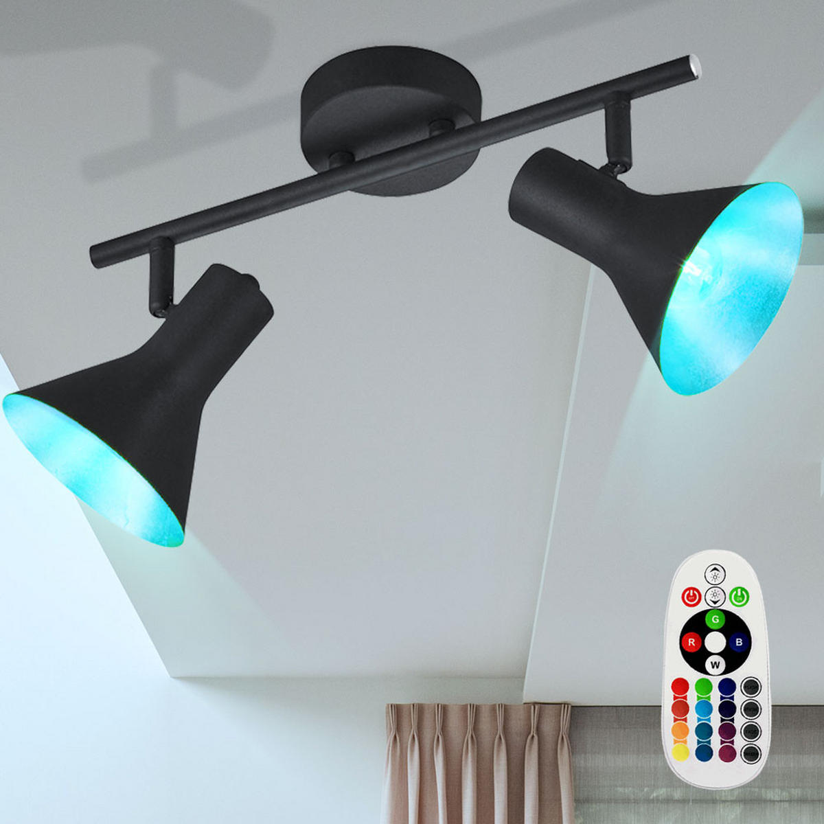 LED DECKENLEUCHTE NINA Schwarz Gold - Schwarz, Metall (33/21/11cm)