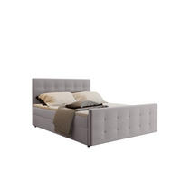 BOXBETT Mit Bettkasten Matratze Topper AMOR Hellgrau 180x200 cm H3-Bonell - Hellgrau, Holz/Textil (180/200cm) - Kaiser Möbel