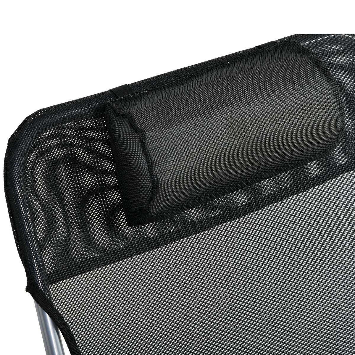 SONNENLIEGE DE-15625 klappbar, 5-fach verstellbar, inkl. Kissen Schwarz - Schwarz, Metall (56/28/182cm) - ComfortXL