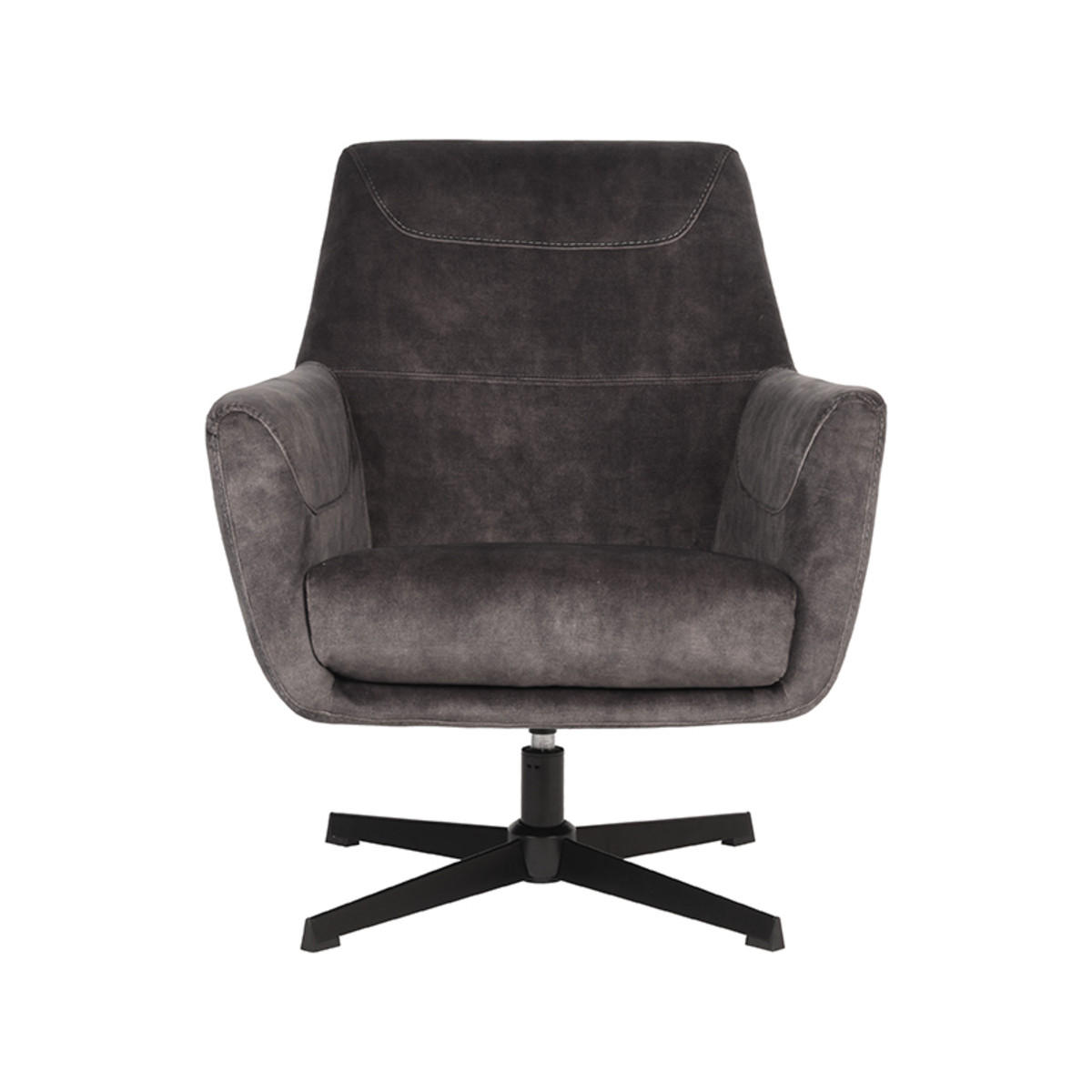 SESSEL Toby Grau 80/75/85 cm - Dunkelgrau, Textil (75/85/80cm) - LABEL51